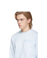 T-shirt à manche longue brodé bleu clair Helmut Lang