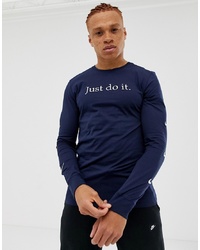 T-shirt à manche longue brodé bleu marine Nike