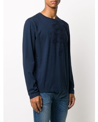 T-shirt à manche longue brodé bleu marine Etro