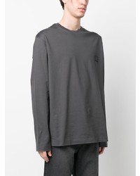T-shirt à manche longue brodé gris foncé Wooyoungmi