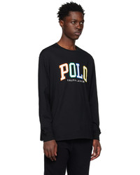 T-shirt à manche longue brodé noir Polo Ralph Lauren