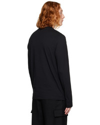 T-shirt à manche longue brodé noir Frame