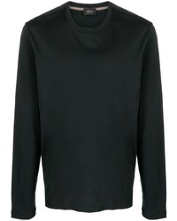 T-shirt à manche longue brodé noir Brioni