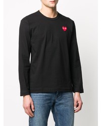 T-shirt à manche longue brodé noir Comme Des Garcons Play