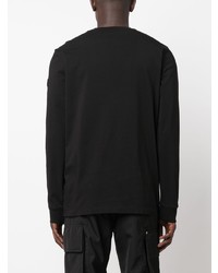 T-shirt à manche longue brodé noir Moncler