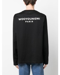 T-shirt à manche longue brodé noir Wooyoungmi