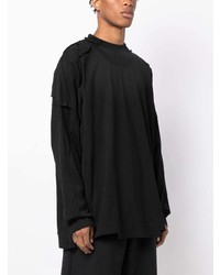 T-shirt à manche longue brodé noir Vetements