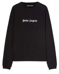 T-shirt à manche longue brodé noir Palm Angels