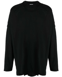 T-shirt à manche longue brodé noir Vetements