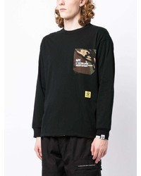 T-shirt à manche longue camouflage noir AAPE BY A BATHING APE