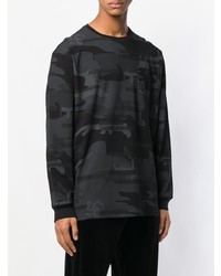 T-shirt à manche longue camouflage noir Maharishi