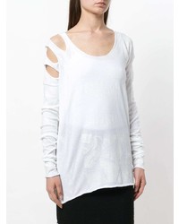 T-shirt à manche longue déchiré blanc Lost & Found Ria Dunn
