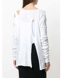T-shirt à manche longue déchiré blanc Lost & Found Ria Dunn