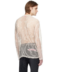 T-shirt à manche longue en tulle imprimé blanc Charles Jeffrey Loverboy