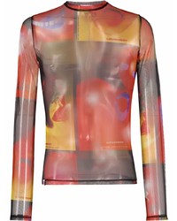 T-shirt à manche longue en tulle imprimé multicolore Charles Jeffrey Loverboy