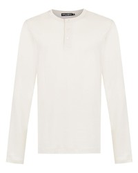 T-shirt à manche longue et col boutonné blanc Dolce & Gabbana