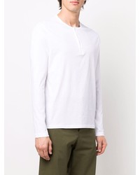 T-shirt à manche longue et col boutonné blanc A.P.C.