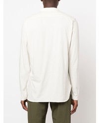 T-shirt à manche longue et col boutonné blanc Barena