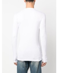 T-shirt à manche longue et col boutonné blanc Dolce & Gabbana
