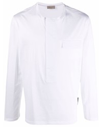T-shirt à manche longue et col boutonné blanc Low Brand