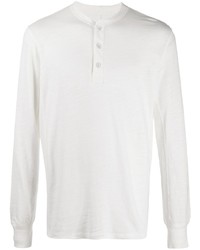 T-shirt à manche longue et col boutonné blanc rag & bone