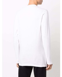 T-shirt à manche longue et col boutonné blanc Tom Ford