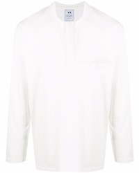 T-shirt à manche longue et col boutonné blanc Y-3
