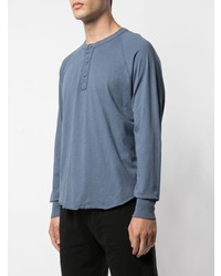 T-shirt à manche longue et col boutonné bleu marine SAVE KHAKI UNITED