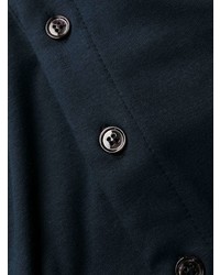 T-shirt à manche longue et col boutonné bleu marine Tom Ford