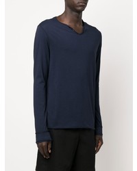T-shirt à manche longue et col boutonné bleu marine Zadig & Voltaire