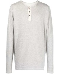 T-shirt à manche longue et col boutonné gris Greg Lauren