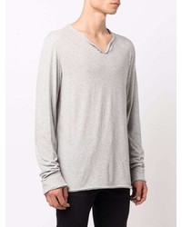 T-shirt à manche longue et col boutonné gris Zadig & Voltaire