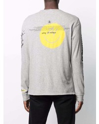 T-shirt à manche longue et col boutonné imprimé gris Zadig & Voltaire