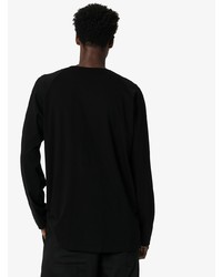 T-shirt à manche longue et col boutonné noir Yohji Yamamoto
