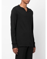 T-shirt à manche longue et col boutonné noir Zadig & Voltaire