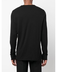 T-shirt à manche longue et col boutonné noir Zadig & Voltaire