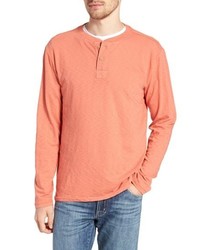 T-shirt à manche longue et col boutonné orange
