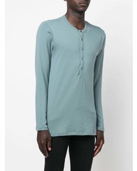 T-shirt à manche longue et col boutonné vert menthe Tom Ford