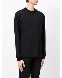 T-shirt à manche longue géométrique noir Giorgio Armani