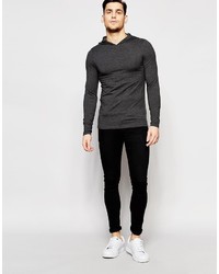 T-shirt à manche longue gris foncé Asos