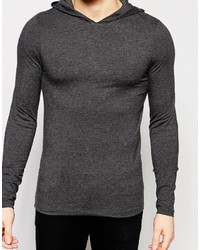 T-shirt à manche longue gris foncé Asos