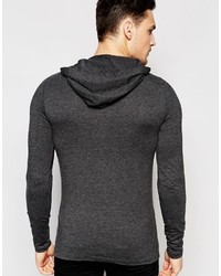 T-shirt à manche longue gris foncé Asos