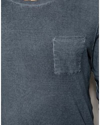 T-shirt à manche longue gris foncé Asos