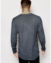 T-shirt à manche longue gris foncé Asos