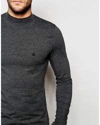 T-shirt à manche longue gris foncé Asos