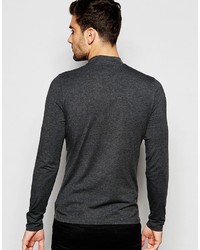 T-shirt à manche longue gris foncé Asos