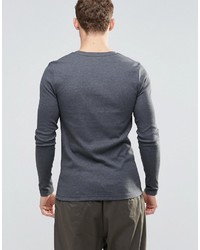 T-shirt à manche longue gris foncé Asos