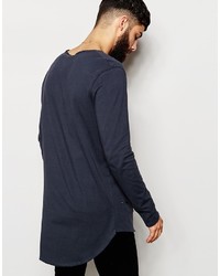 T-shirt à manche longue gris foncé Asos