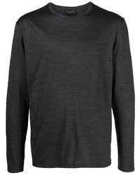 T-shirt à manche longue gris foncé Dell'oglio