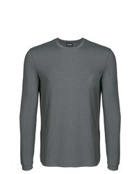 T-shirt à manche longue gris foncé Giorgio Armani